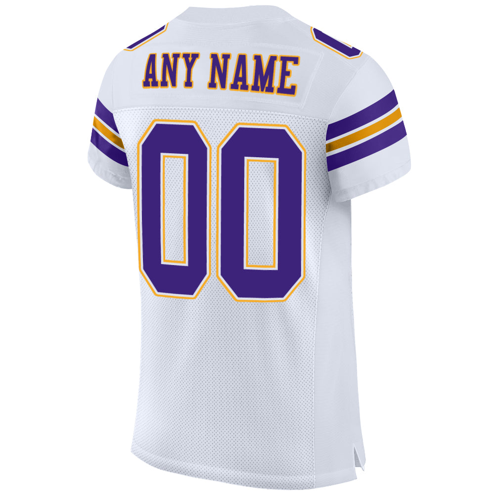 FIITG Custom Football Jersey Purple Gold-White Mesh Authentic