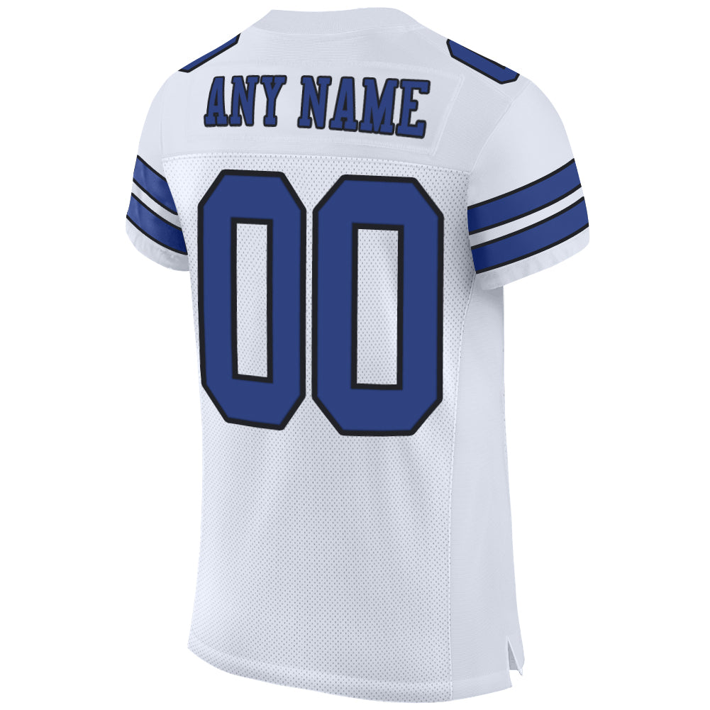 FIITG Custom Football Jersey Powder Blue White-Royal Mesh Authentic Throwback