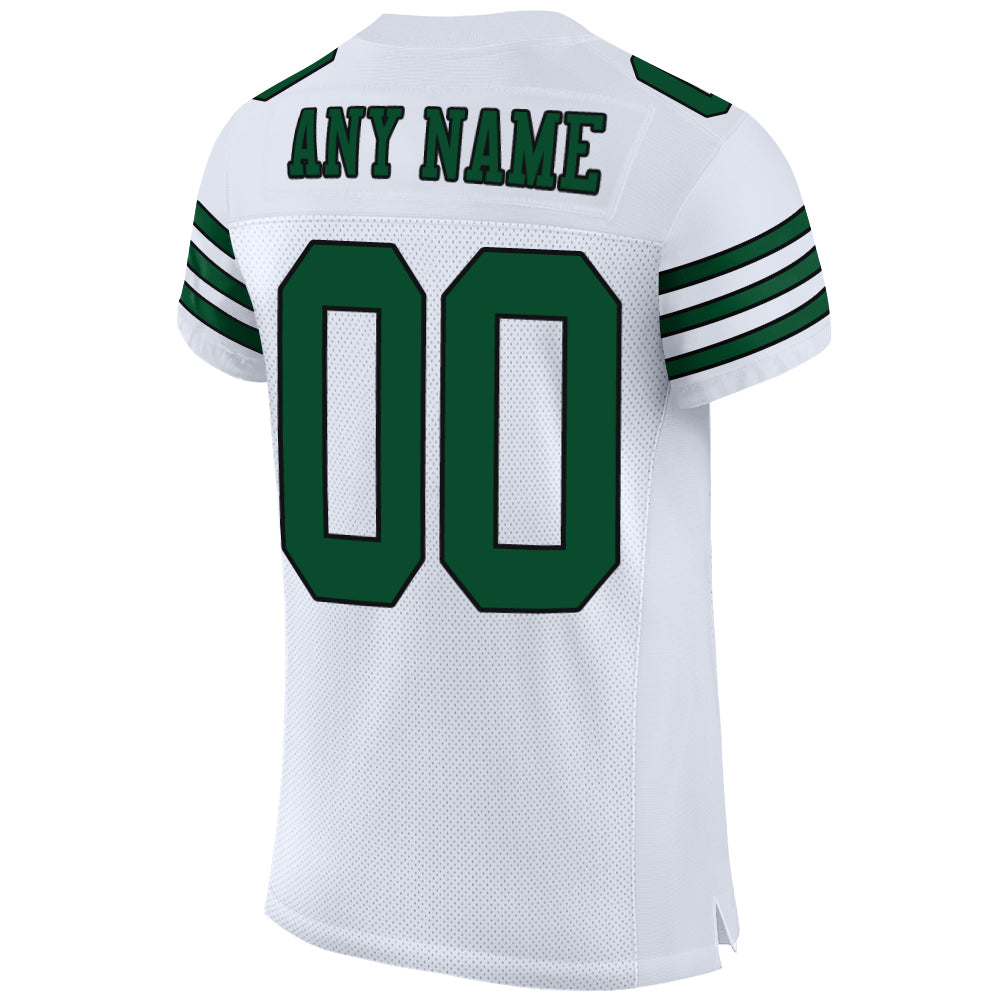 Custom Black Gotham Green-White Mesh Authentic Football Jersey