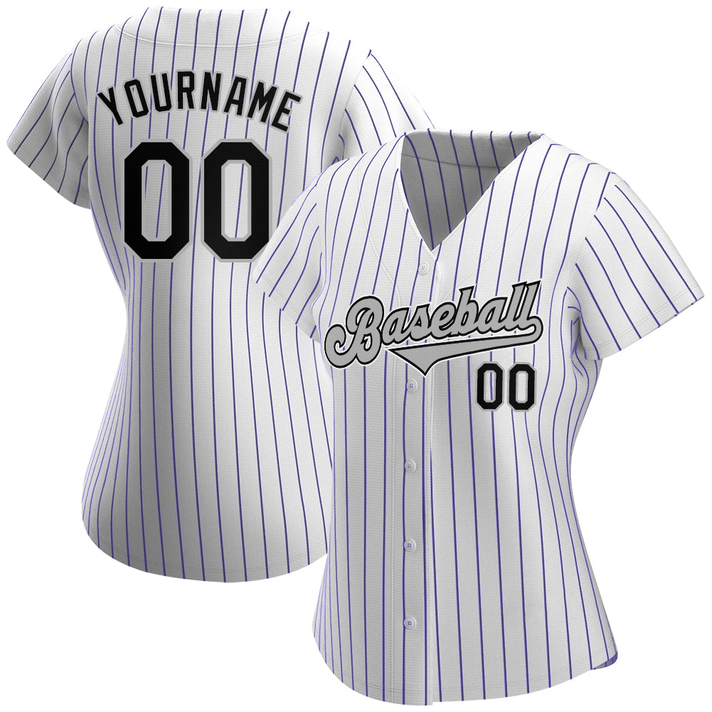 Custom Black Purple-White Authentic Baseball Jersey Discount