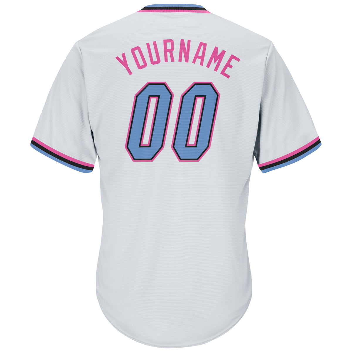 Custom Own Pink White Light Blue Authentic Baseball Stitched Jersey Free  Shipping – Fiitg
