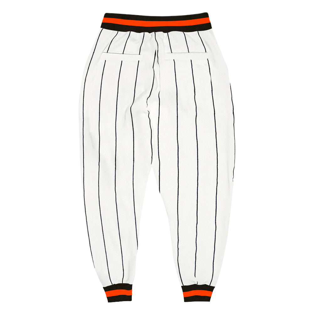 Custom White Black Pinstripe Black-White Sports Pants Free Shipping – Fiitg