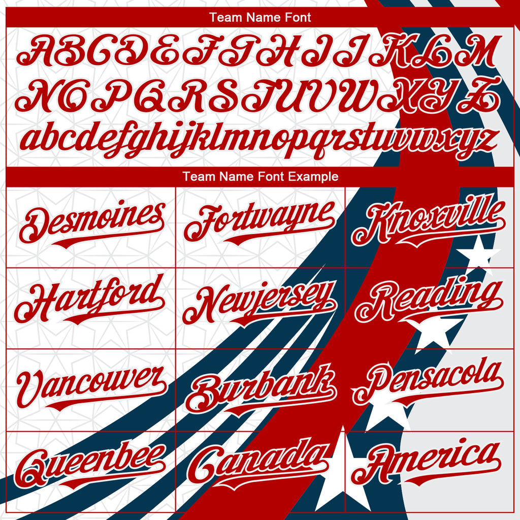 Cheap Custom White Red-Royal 3D American Flag Authentic Baseball