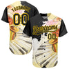 Custom White Black-Yellow 3D Pattern Design Music Festival Watercolor International Jazz Day Authentic Baseball Jersey