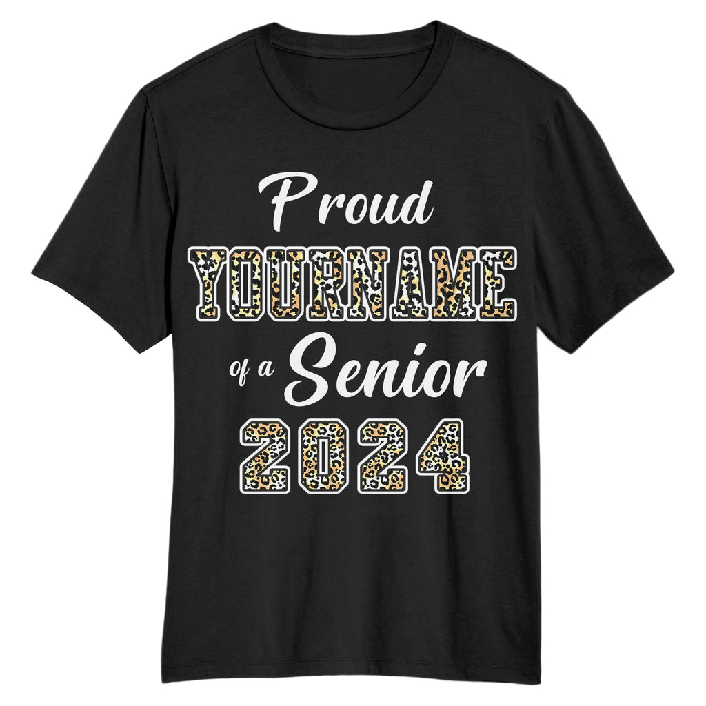 Custom Black Leopard Print-White 3D Graduation Performance T-Shirt