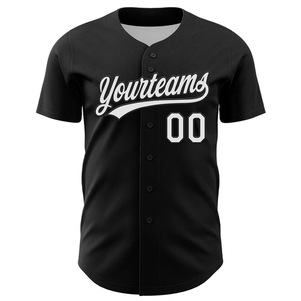 Custom Black White 3D Pattern Design Black History Month Authentic Baseball Jersey