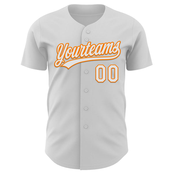 Custom White Bay Orange-Black 3D Kidney Cancer Ribbon Authentic Baseball Jersey