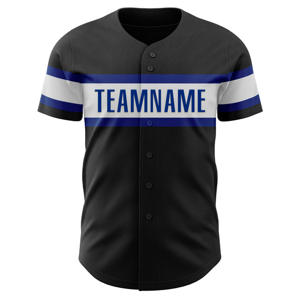 Custom Black Royal-White Authentic Baseball Jersey