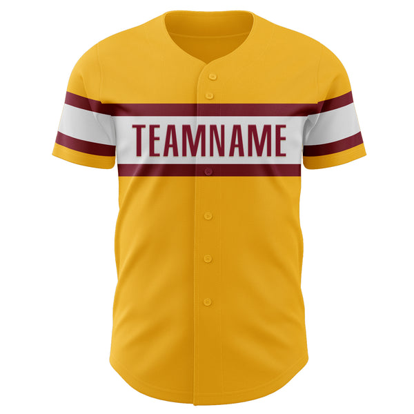 Custom Gold Crimson-White Authentic Baseball Jersey