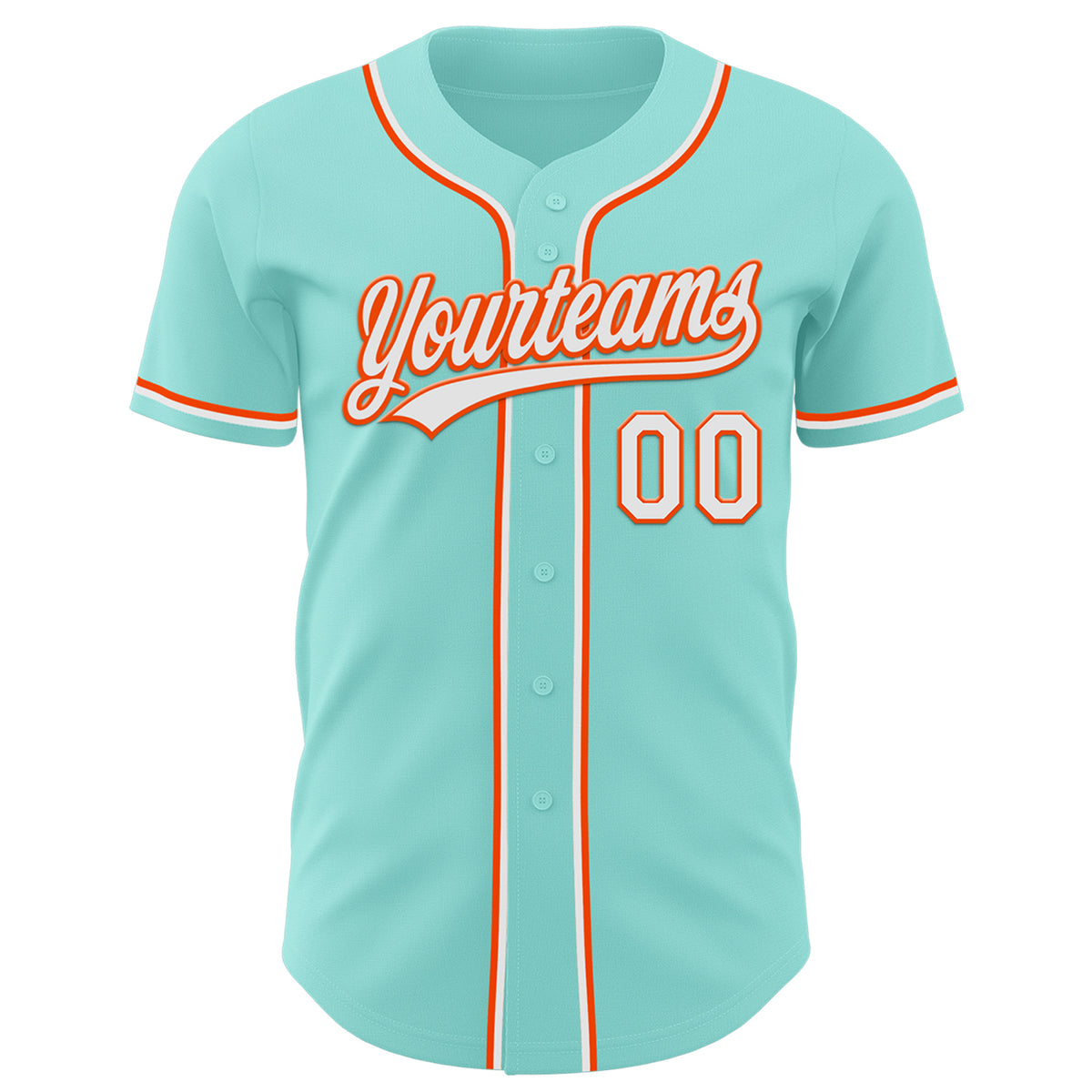 Custom Ice Blue White-Orange Authentic Baseball Jersey Free Shipping ...