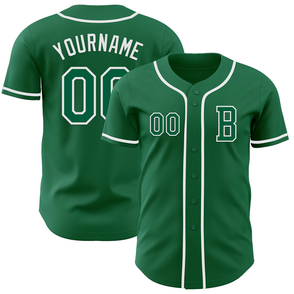 Custom Kelly Green White Authentic Baseball Jersey