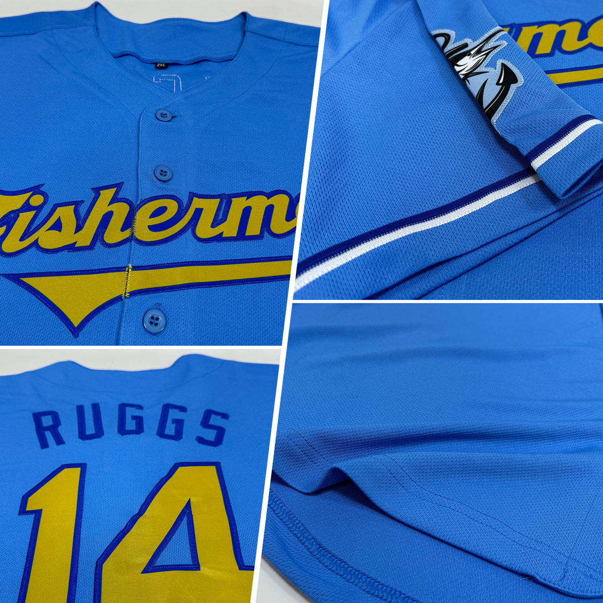 Custom Own Light Blue Old Gold Royal Authentic Baseball Stitched Jersey