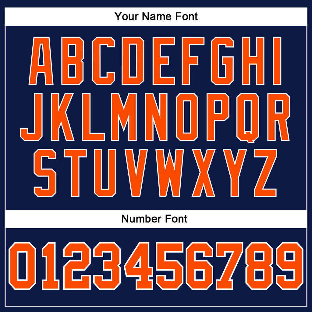 Custom Football Jersey Embroidered Your Names and Numbers – Navy/Orange/White  - Blank Jerseys