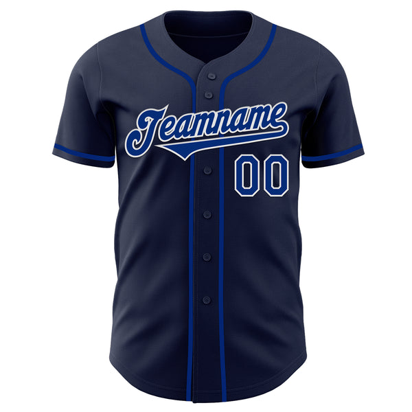 Custom Navy Royal-White Authentic Baseball Jersey