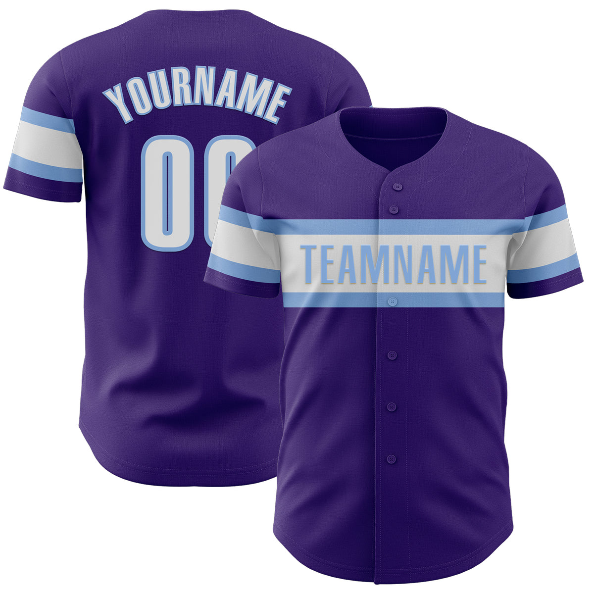 Custom Purple White-Light Blue Authentic Baseball Jersey Free Shipping ...