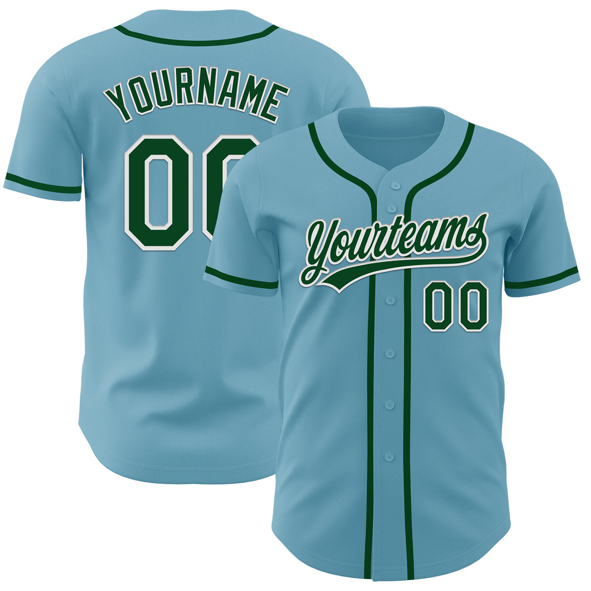 Custom Shadow Blue Green-White Authentic Baseball Jersey Free Shipping ...