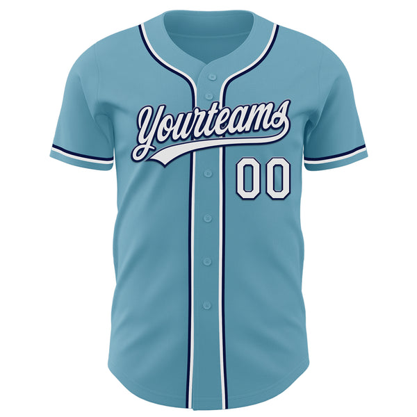 Custom Shadow Blue White-Navy Authentic Baseball Jersey