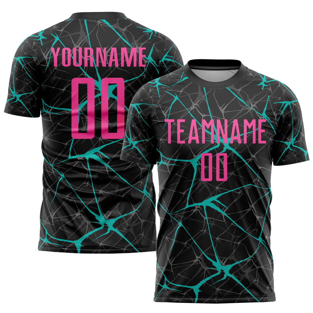 Aqua Grunge Customized Football Team Jersey Design