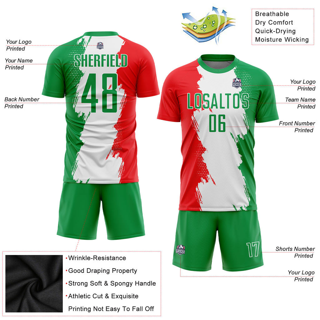 Cheap Custom Figure White-Red Sublimation Soccer Uniform Jersey
