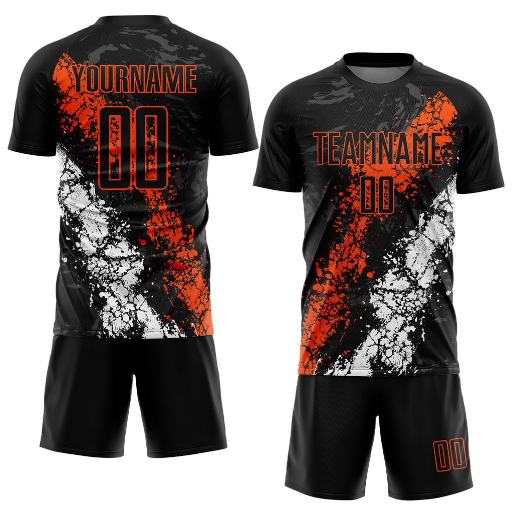 Custom Brown Bay Orange-White Sublimation Soccer Uniform Jersey