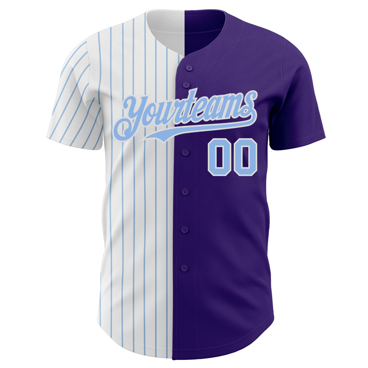 Custom Purple White-Light Blue Pinstripe Authentic Split Fashion ...