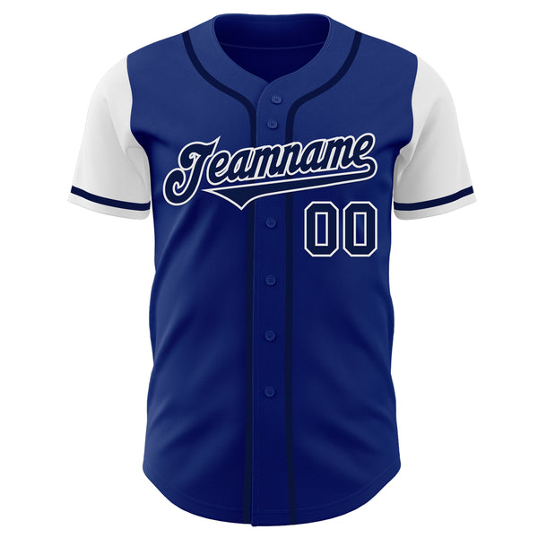 Custom Royal Navy-White Authentic Two Tone Baseball Jersey