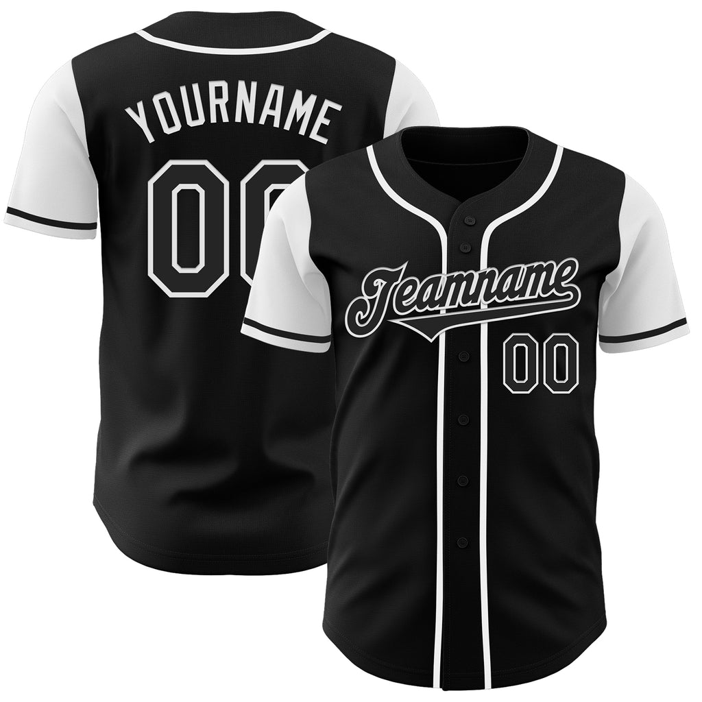 Custom Black White Authentic Two Tone Baseball Jersey