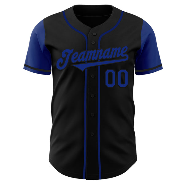 Custom Black Royal Authentic Two Tone Baseball Jersey