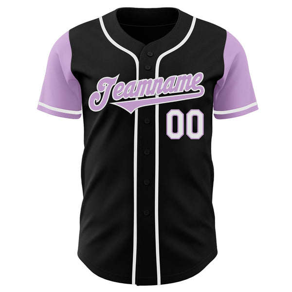 Custom Black Light Purple-White Authentic Two Tone Baseball Jersey