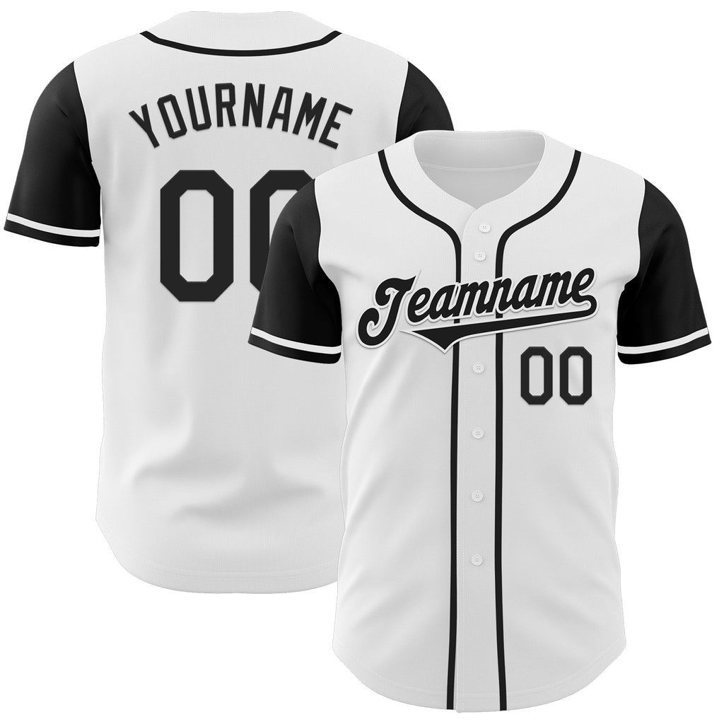 Custom White Black Authentic Two Tone Baseball Jersey