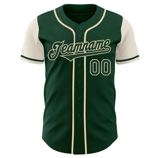 Custom Green Cream Authentic Two Tone Baseball Jersey