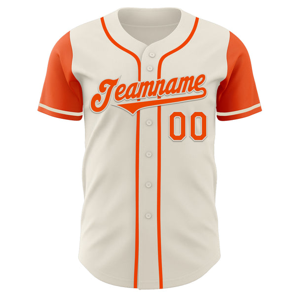 Custom Cream Orange Authentic Two Tone Baseball Jersey