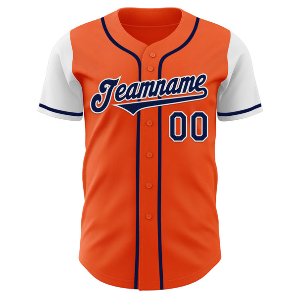 Custom Orange Navy-White Authentic Two Tone Baseball Jersey