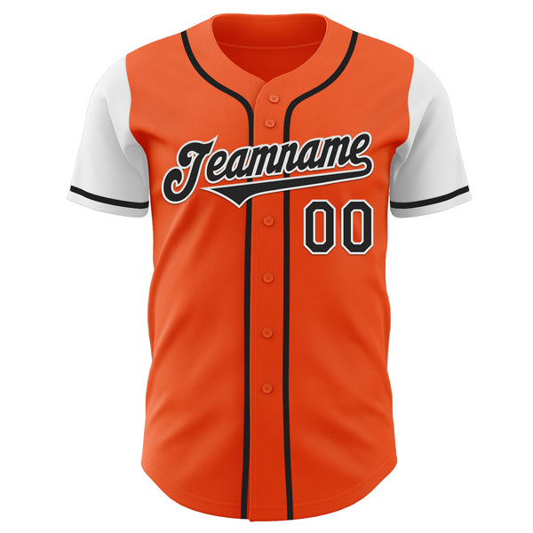 Custom Orange Black-White Authentic Two Tone Baseball Jersey