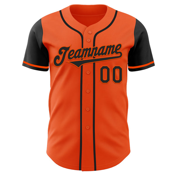 Custom Orange Black Authentic Two Tone Baseball Jersey