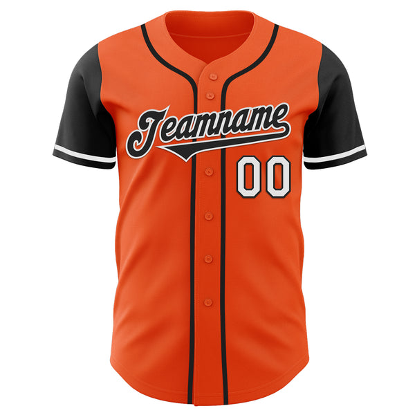 Custom Orange Black-White Authentic Two Tone Baseball Jersey