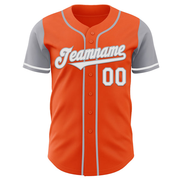 Custom Orange White-Gray Authentic Two Tone Baseball Jersey