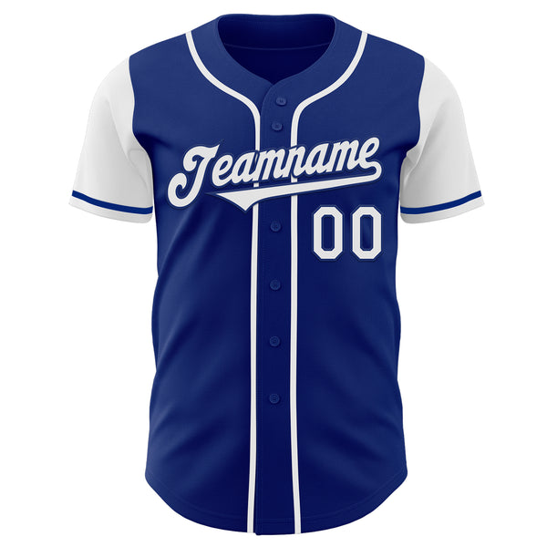 Custom Royal White Authentic Two Tone Baseball Jersey