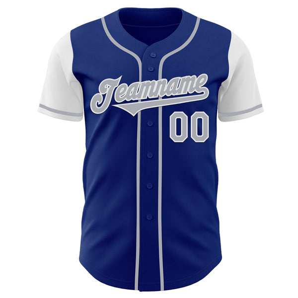 Custom Royal Gray-White Authentic Two Tone Baseball Jersey