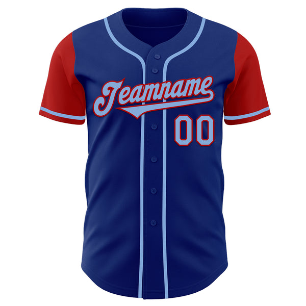 Custom Royal Light Blue-Gold Authentic Two Tone Baseball Jersey