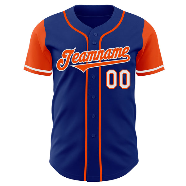 Custom Royal Orange-White Authentic Two Tone Baseball Jersey