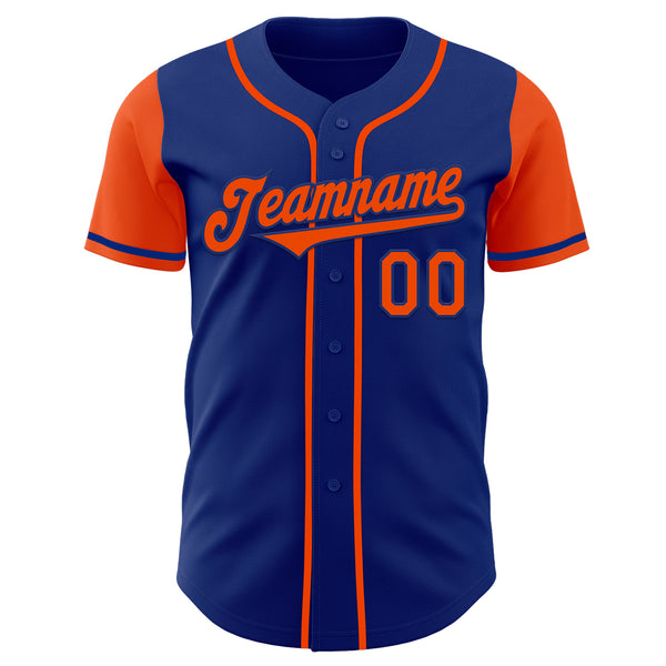 Custom Royal Orange Authentic Two Tone Baseball Jersey