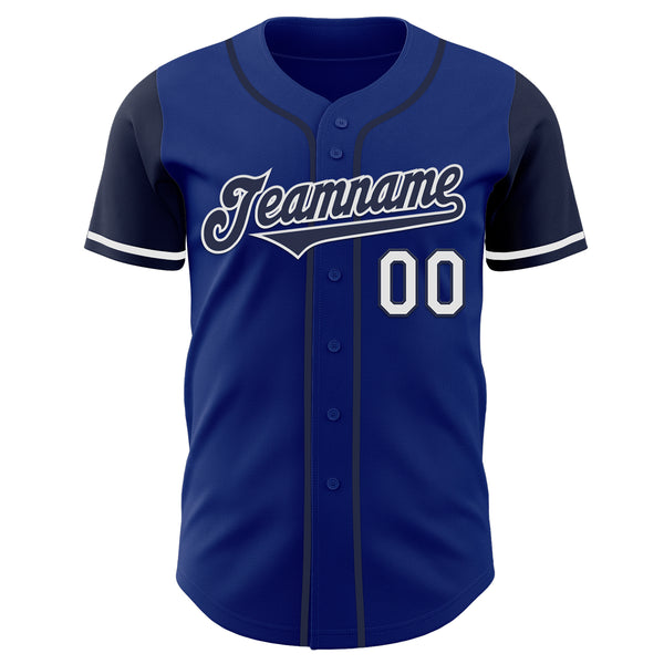 Custom Royal Navy-White Authentic Two Tone Baseball Jersey