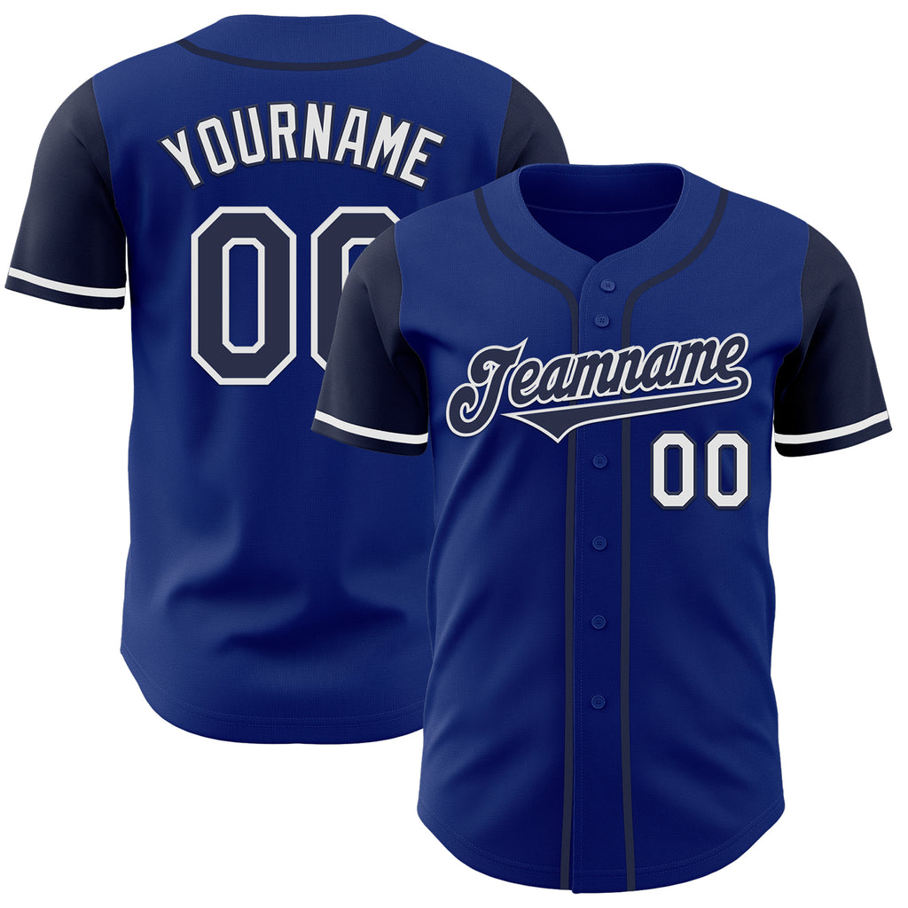 Custom Royal Navy-White Authentic Two Tone Baseball Jersey