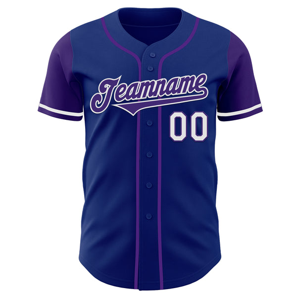 Custom Royal Purple-White Authentic Two Tone Baseball Jersey