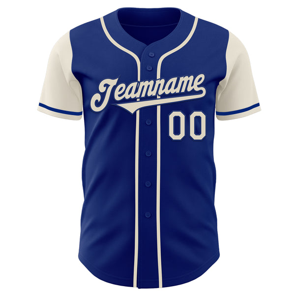 Custom Royal Cream Authentic Two Tone Baseball Jersey