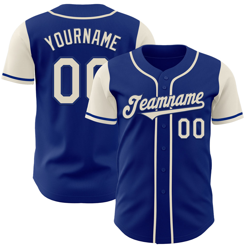 Custom Royal Cream Authentic Two Tone Baseball Jersey