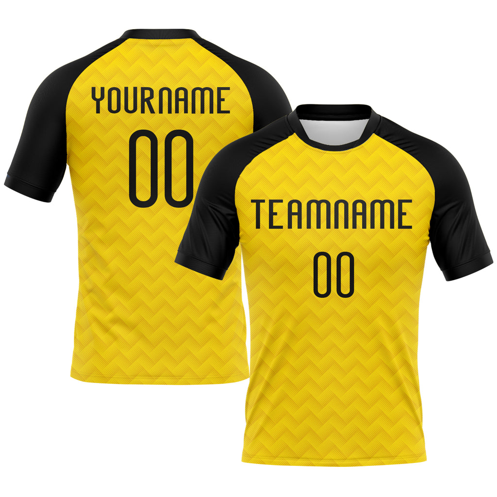 Custom Yellow Black Geometric Shape Sublimation Volleyball Uniform Jersey