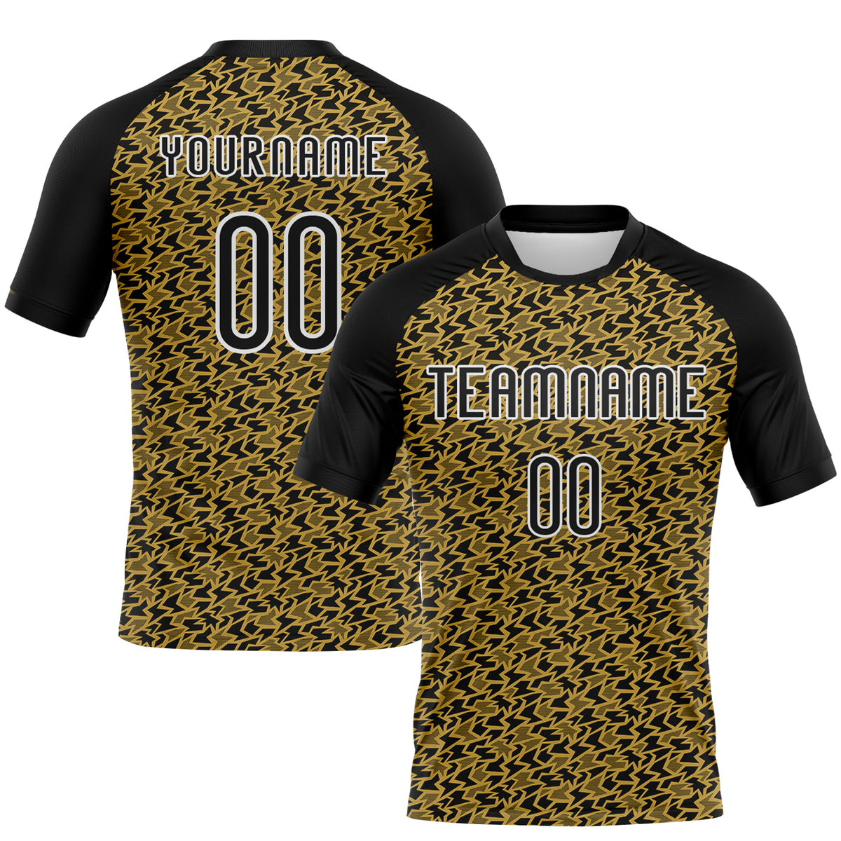 Custom Old Gold Black-White Geometric Shape Sublimation Volleyball ...