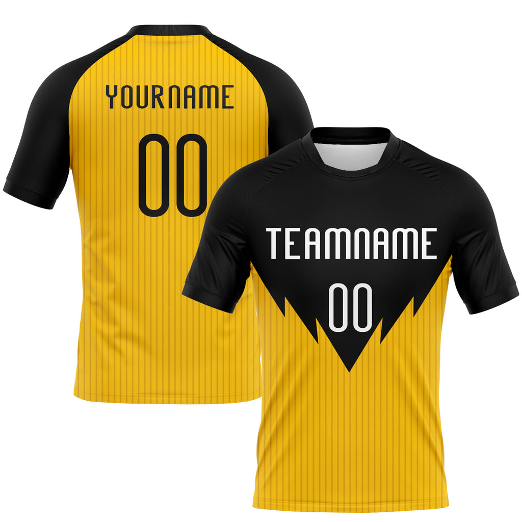 Custom Yellow White-Black Line Sublimation Volleyball Uniform Jersey